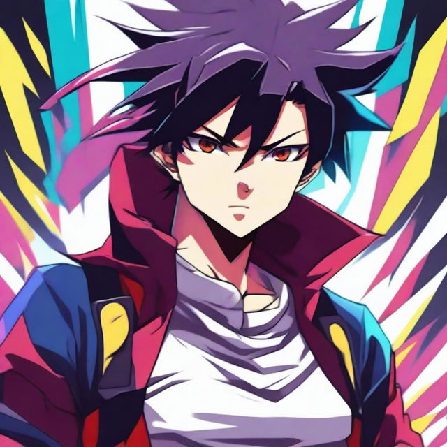 A dynamic and expressive anime-style picture featuring a character with a strong attitude