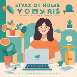 A vibrant and engaging book cover designed to show stay-at-home mothers how to make money online