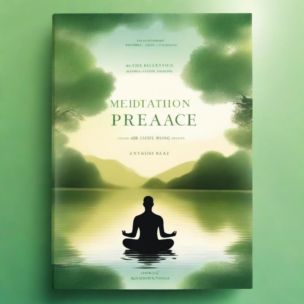 A serene and peaceful book cover featuring a person meditating in a tranquil natural setting