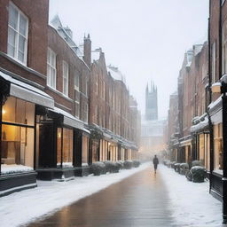 A picturesque scene of York covered in snow