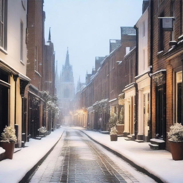 A picturesque scene of York covered in snow