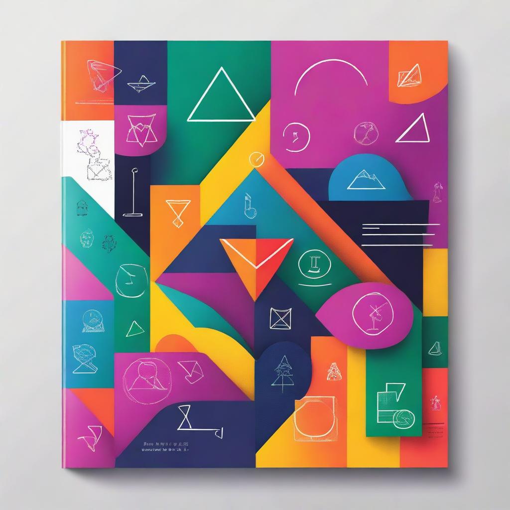 A detailed and colorful book cover for a book titled 'Libro de Álgebra'