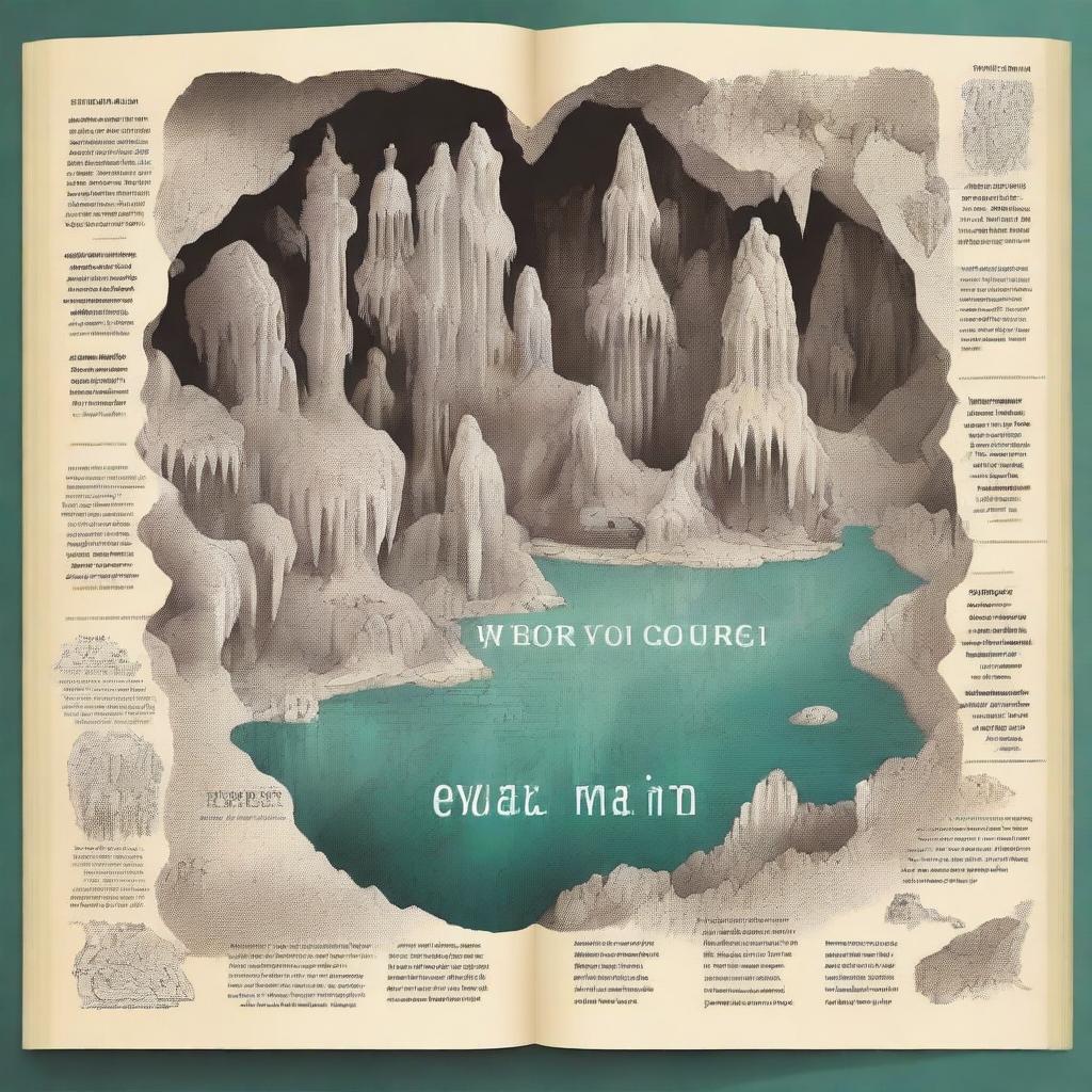 Create a book cover for a scientific book about karst and caves