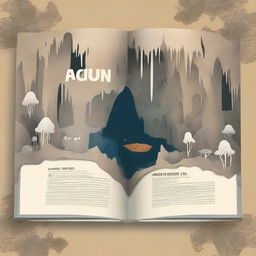 Create an A4-sized book cover for a scientific book about karst and caves