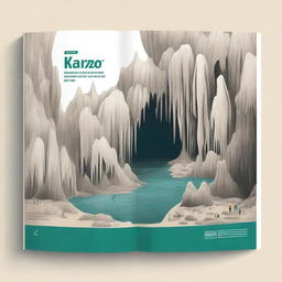 Create an A4-sized book cover for a scientific book about karst and caves