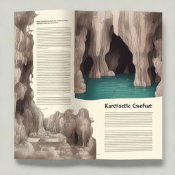 Design an A4-sized book cover for a scientific book about karst and caves