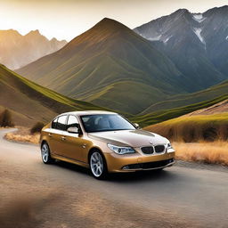 A high-definition image of a BMW E60, showcasing its sleek design and luxurious features