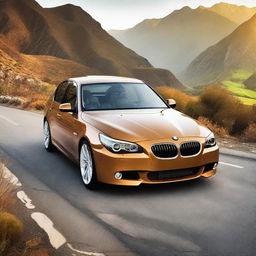 A high-definition image of a BMW E60, showcasing its sleek design and luxurious features