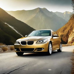 A high-definition image of a BMW E60, showcasing its sleek design and luxurious features