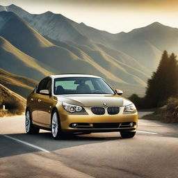 A high-definition image of a BMW E60, showcasing its sleek design and luxurious features