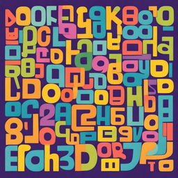 A vibrant and colorful illustration of the alphabet with each letter designed in a unique and creative way