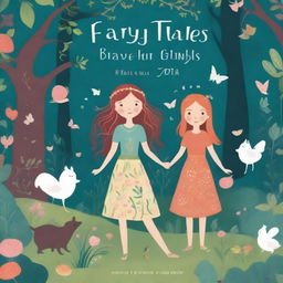 A captivating book cover for a book titled 'Fairy Tales for Brave Little Girls'