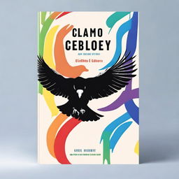 Create a realistic book cover featuring a multicolored condor leaving a multicolored trail