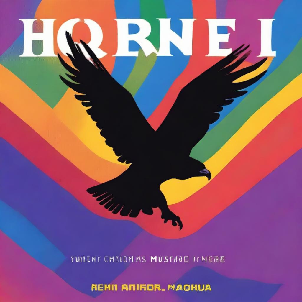 A book cover featuring a multicolored condor leaving a multicolored trail with the silhouette of a man in the middle