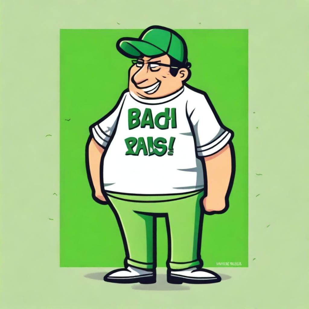 A cartoon-style image designed for a t-shirt featuring a green cartoon butt with the words 'Back That Pass Up' written in the background