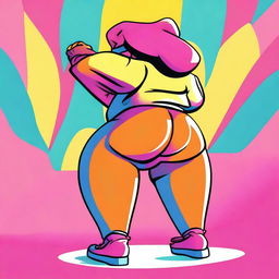 A cartoon-style image depicting butt cheeks twerking in a humorous and playful manner