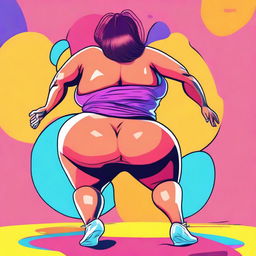 A cartoon-style image depicting butt cheeks twerking in a humorous and playful manner