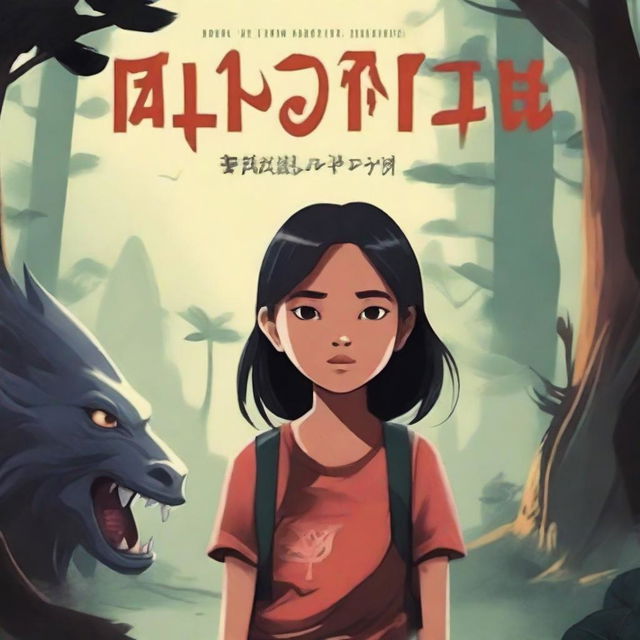 A book cover for a novel titled 'Bleg-Bleg Thing' featuring a background with a genderuwo (a mythical Indonesian creature) and a young girl