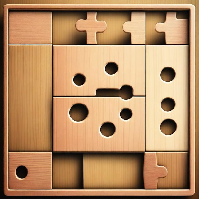 Create an image of a sliding puzzle with one missing piece