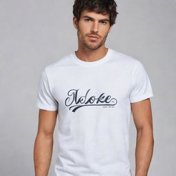 A stylish T-shirt featuring elegant typography of the designer name 'Smoke Piec'. The typography is complementary to the overall T-shirt design.