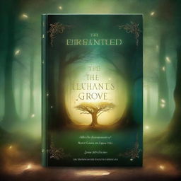 A captivating book cover featuring a mysterious forest with an ancient, glowing tree at its center