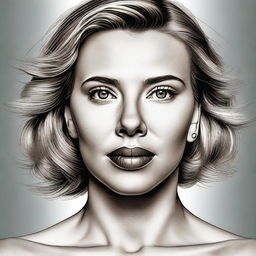 A detailed and realistic portrait of Scarlett Johansson, capturing her iconic features and expression