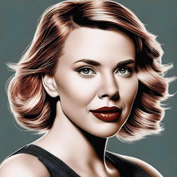 A detailed and realistic portrait of Scarlett Johansson, capturing her iconic features and expression