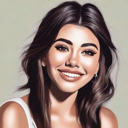 A detailed and realistic portrait of Madison Beer, the famous singer and songwriter