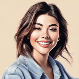 A detailed and realistic portrait of Madison Beer, the famous singer and songwriter