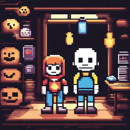 Create an image inspired by the game Undertale, featuring iconic characters like Frisk, Sans, and Papyrus in a vibrant and whimsical underground setting