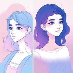 A gradient from light pink at the top to sky blue at the bottom