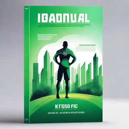 A book cover design featuring a futuristic city centered around athletes