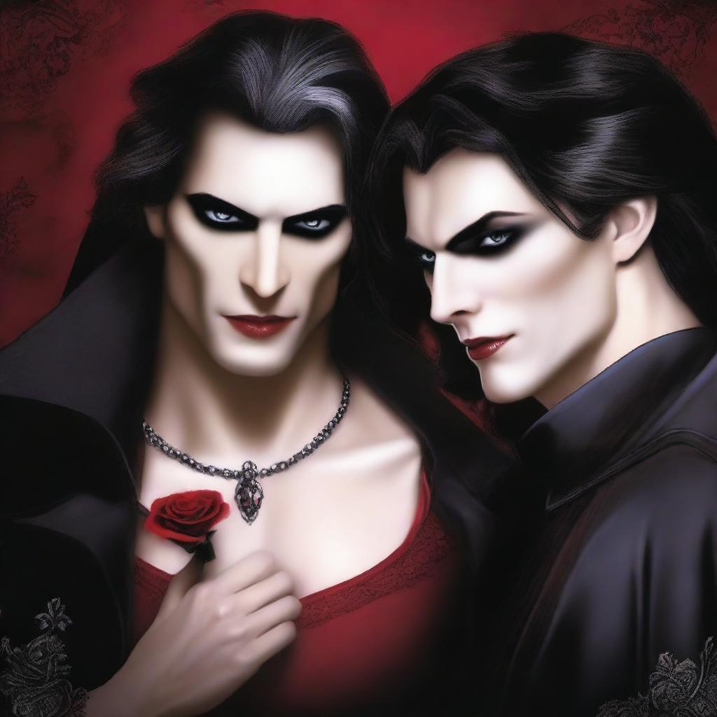 Crie uma capa de livro de romance entre uma humana e vampiros