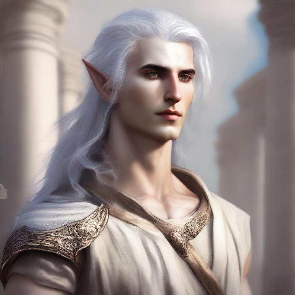 Create an image of Gallio, the half-elf bard