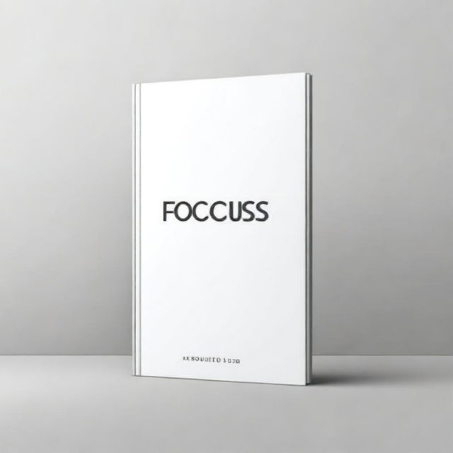 Create a black and white book cover with the title 'FOCUS'