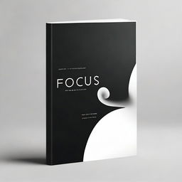 Create a black and white book cover with the title 'FOCUS'