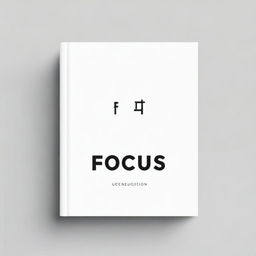 Create a black and white book cover with the title 'FOCUS'