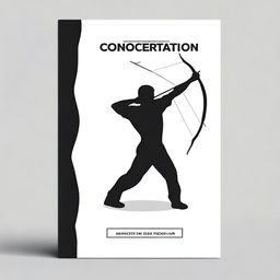 Create a black and white book cover with the title 'Concentration'