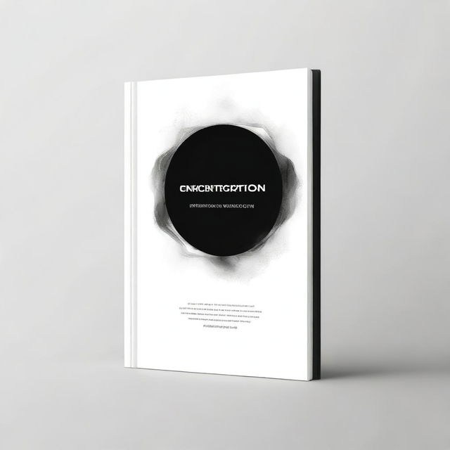 Create a black and white book cover with the title 'Concentration'