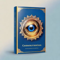 Create a blue and gold book cover with the title 'Concentration'