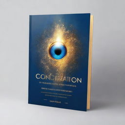 Create a blue and gold book cover with the title 'Concentration'