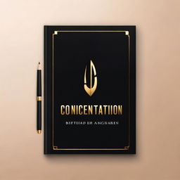 Create a black and gold book cover with the title 'Concentration'