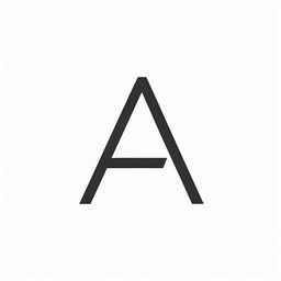 A simple representation of the letter 'A' in a clear and bold font, centered on a plain white background