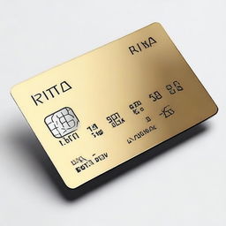 A sleek and modern credit card design with the name 'RITA' prominently displayed