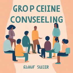 A book cover design for a guide on group counseling