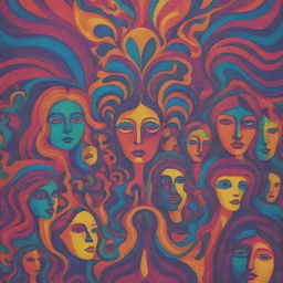 A social organization portrayed in a psychedelic abstract style, emphasizing the concept of vulnerability