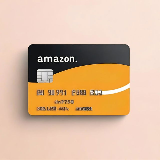 A realistic image of a credit card sample with the name Amazon on it