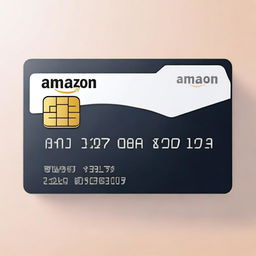 A realistic image of a credit card sample with the name Amazon on it