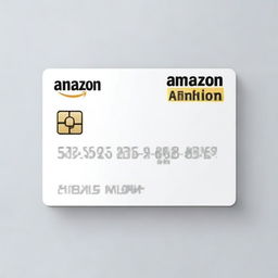 A realistic image of a credit card sample with the name Amazon on it