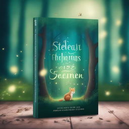 Create a captivating book cover featuring an enchanting forest with mystical creatures